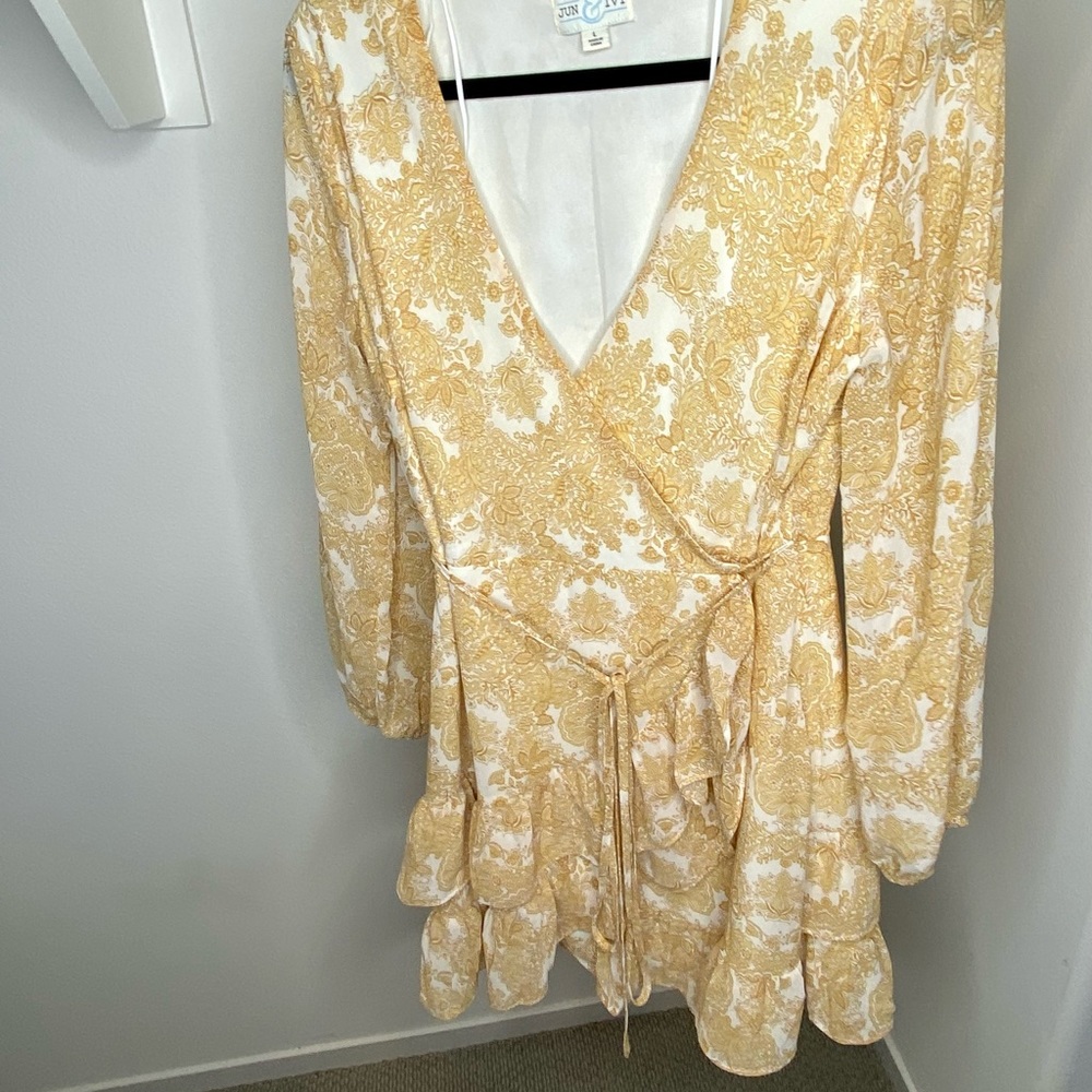 Yellow wrap dress